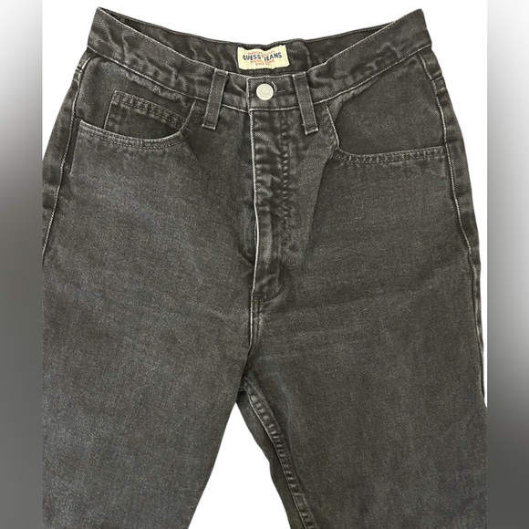 Vintage Guess Jeans Black Denim Relaxed Tapered High Rise - Picture 4 of 5